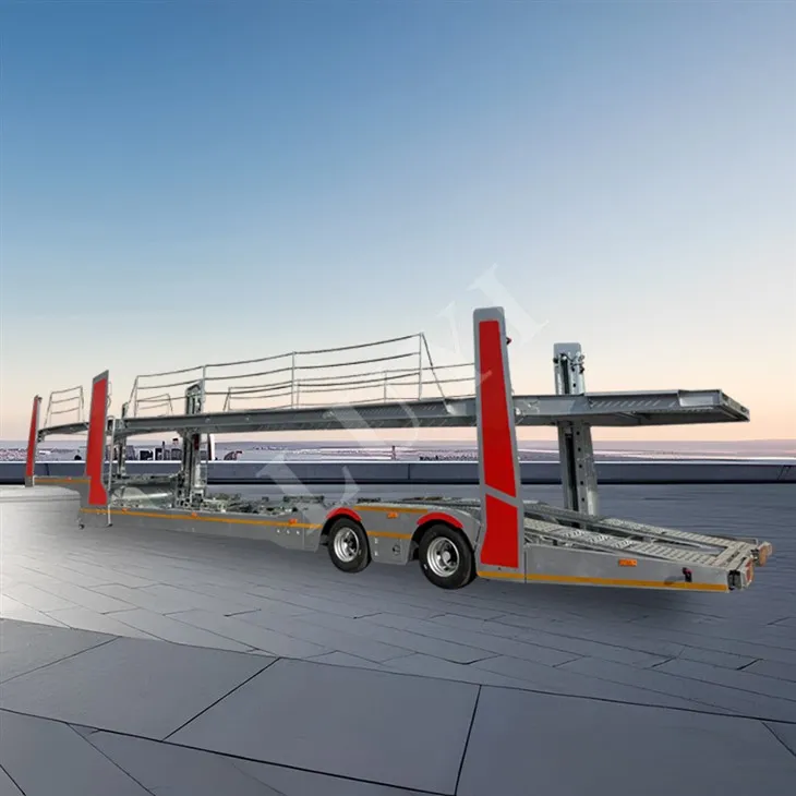 2 Galvanizačný proces s nápravou, ktorý prepravuje 8 prívesov na prepravu automobilov