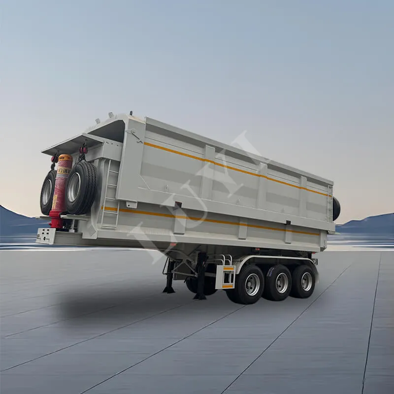 Tri - axle 60 - 80 ton zadné - polopreférové ​​skládky naklápania